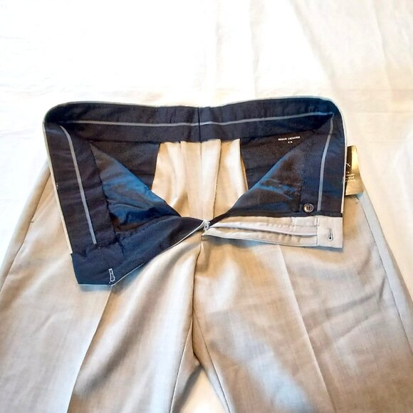 NEW Armani Exchange Light Grey Taupe Modern Fit Flat Front Textured Dress Pants - Picture 3 of 12
